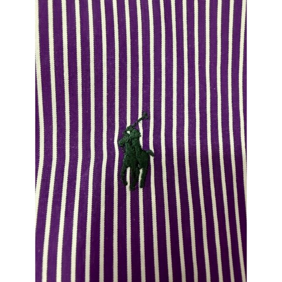 Ralph Lauren Shirt Men's Extra Large Long Sleeve Button-Down Striped Purple - Picture 4 of 11